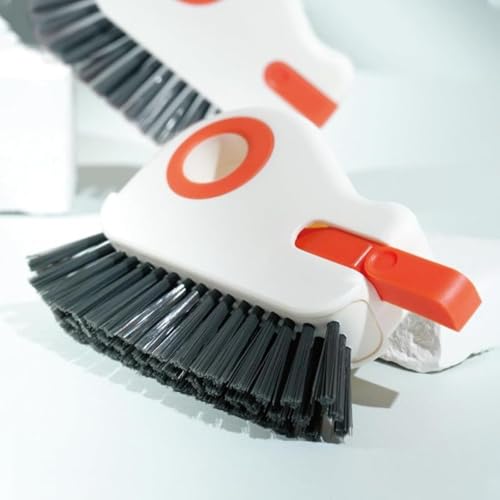 Upgrades 2 in 1 Groove Cleaning Brush Window Track Cleaning Tools, 2026 Multipurpose Hard Bristle Crevice Cleaning Brush with Hidden Scraper, Shutter Door Window Track Kitchen Cleaning Kit (Gray) - color: Gray