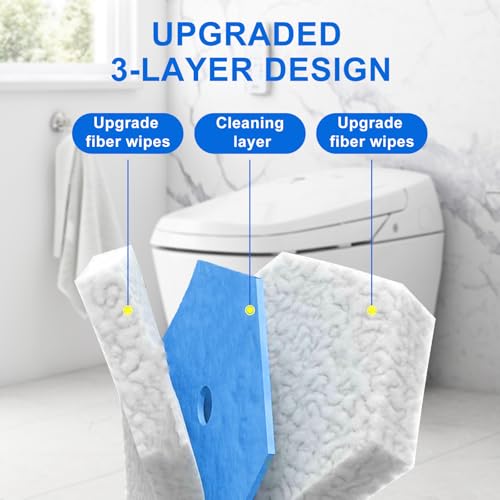 60pcs Disposable Toilet Brush Head Refills Compatible With Clorox System,Upgrade Fiber Cleaner Heads for Closestool .(not included brush rod) - size: 1 Count (Pack of 60)
