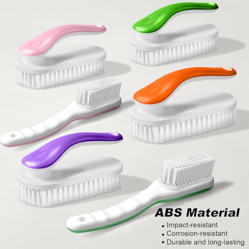 2Pack Shoe Cleaning Brush Household Laundry Clothes Scrubbing for Stains Bathroom Ergonomics Grip Easy Hold (2, Purple) - color: Purple