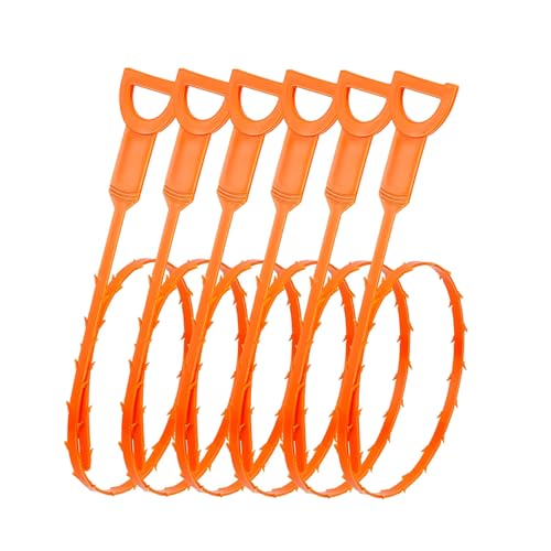 25 Inch Sink Snake Drain Clog Remover Tool,Hair Drain Cleaner Tool,Hair Cather Shower Drain Tool, Drain Auger hair Cleaning Tool for Shower Kitchen Sink Bath Tub Bathroom(6 pcs）