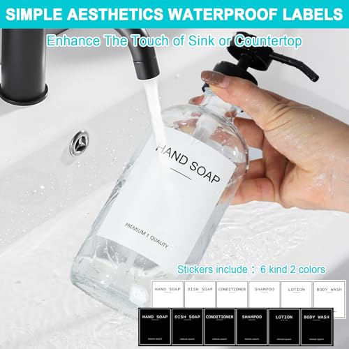 RYTOXILO Clear Soap Dispenser 2 Pack, Glass Soap Dispenser with Stainless Steel Pump, 16.9 Fl oz Refillable Kitchen Hand and Dish Soap Dispensers Set, Modern Clear Soap Lotion Dispensers Bottle - color: Clear, size: 2 Pack