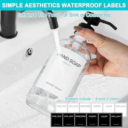 RYTOXILO Clear Soap Dispenser 2 Pack, Glass Soap Dispenser with Stainless Steel Pump, 16.9 Fl oz Refillable Kitchen Hand and Dish Soap Dispensers Set, Modern Clear Soap Lotion Dispensers Bottle - color: Clear, size: 2 Pack