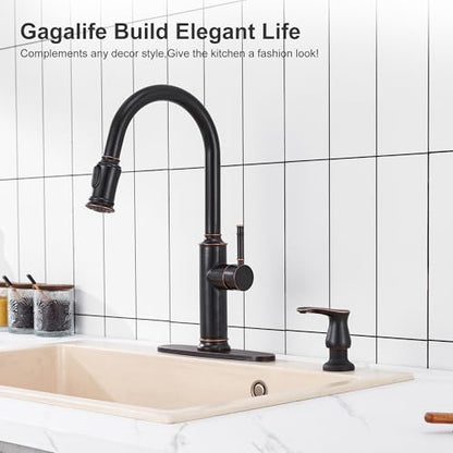 GAGALIFE Kitchen Sink Soap Dispenser Oil Rubbed Bronze, Under Sink Soap Dispenser with 40" Silicone Extension Tube, Say Goodbye to Frequent Refills - color: Oil-rubbed Bronze, size: with Hose