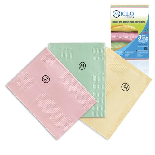 Microfibre Premium Cleaning Cloth Set of 3 - Magic Cloth | All Purpose, Absorbent Washcloth | Microfiber for Window, Kitchen, Bathroom | Lint-Free, Scratch-Free Glass CLoth | 16'' x 24'' | Soft Series