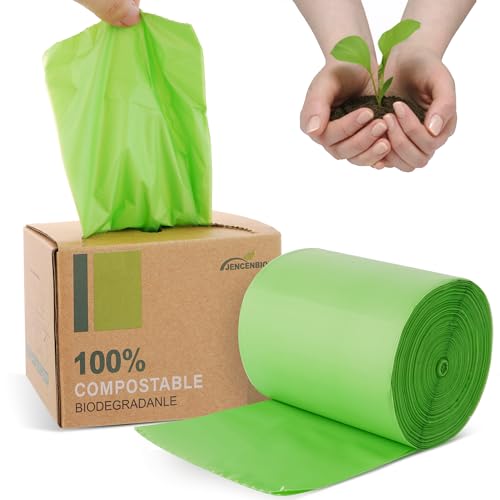 Compostable Trash Bags, 2.6 Gallon, 100 Count, 100% Compost Waste Bags for Kitchen Bathroom Office, Small Countertop Bin Compost Bags, US BPI and Europe OK Compost Home Certified - style: 2.6 Gallon