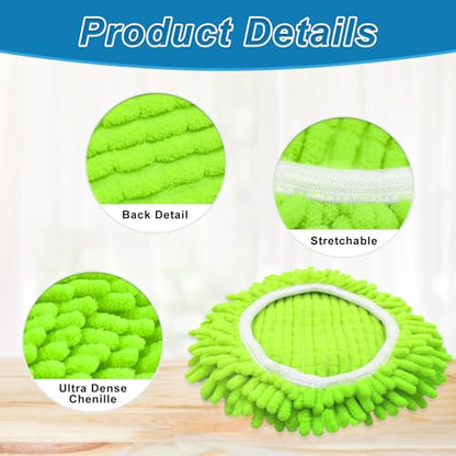 Mop Replace Head for O Cedar, Spin Mop Heads Replacements for Ocedar Easywring 1 Tank Spin Mop, Chenille Duster for Ocedar Mop Include 3 Pack Microfiber Chenille Mop Pad for Ocedar Spin Mop - size: Mop Heads for Ocedar 1 Tank Spin Mop