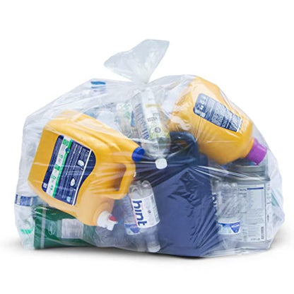 Tasker 64-65 Gallon Clear Trash Bags Heavy Duty, Recycling Bag (Huge 120 Count) 60 Gallon Clear Extra Large Recycling Garbage Bags - size: 1 Count (Pack of 120)