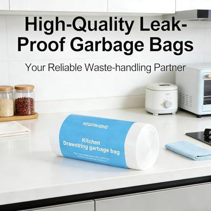20 PCS/Ultra Large Size Trash Bags Thickened Leak-proof Waste Bag Tear-resistant Drawstring PE Waste Bag, 61 * 70cm, White - color: White