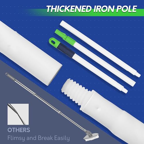 BOOMJOY 4 in 1 Shower Cleaning Brush, 58" Extendable Tub and Tile Scrubber Set, Grout Brush with Long Handle, Shower Tile Floor Scrubber for Cleaning Baseboard Bathroom Toilet Kitchen