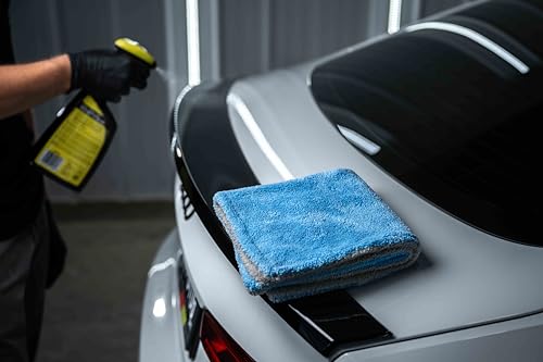 Autofiber Royal Plush Double Pile Microfiber Detailing Towel - Pack of 3, Green/Gray (16 inch x 16 in, 700 GSM) - color: Green/Gray