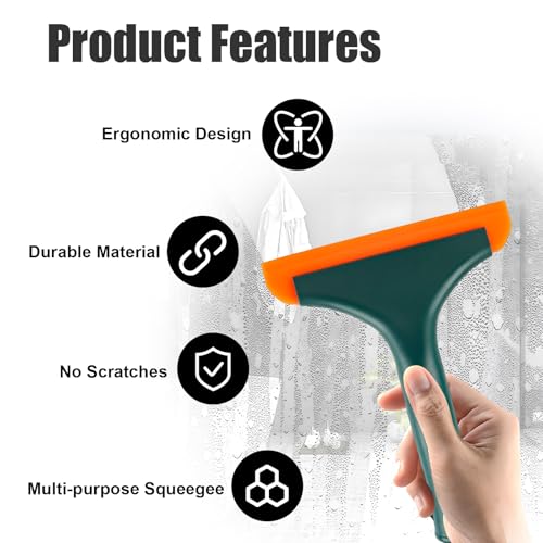 Ziciner Small Silicone Window Squeegee, Car Windshield Water Blade Squeegee, Multifunctional Auto Squeegee with 5.9 Inch Blade and Non-Slip Handle for Car Window, Home Cleaning (Dark Green-1PCS) - color: Dark Green-1pcs