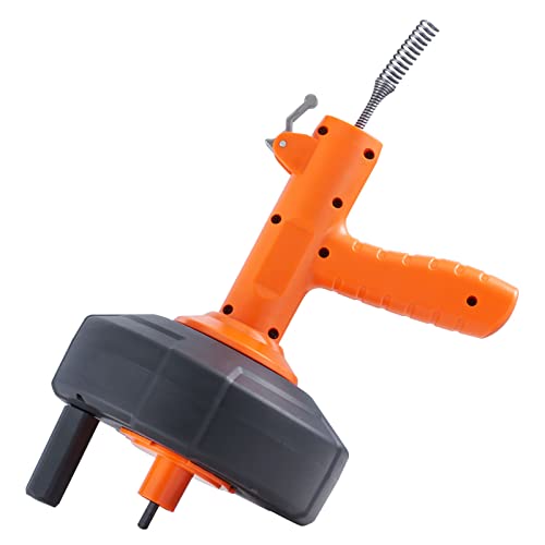 VEVOR Drain Auger 25Ft, Plumbing Snake Auto Feed, Plumbers Snake with Drill Attachment, Pipe Snake Drain Clog Remover for Kitchen Bathroom Shower Sink with Protective Hose and Gloves - style: Auto-Feed