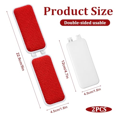 2 PCS Travel Lint Brush for Clothes, Foldable Lint Brush, Reusable Mini Lint-Brushes for Furniture, Pet Hair, Fabric Fluff