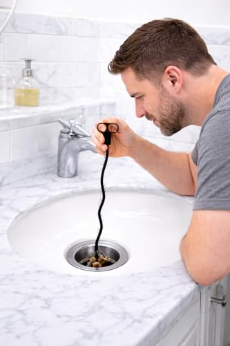 (2) Drain Snake Hair Clog Remover Tool 20 Inch Flexible Plastic Sink Shower Tub Pipe Cleaner Reusable Manual