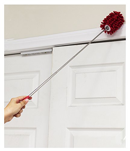 DAB Extendable Microfiber Duster with Rubberized Handle | 10"-28" (25.4 cm-71.1 cm) Adjustable Length | Lightweight| Scratch-Free | Washable | Great for Cleaning Ceiling Fans, High Spots