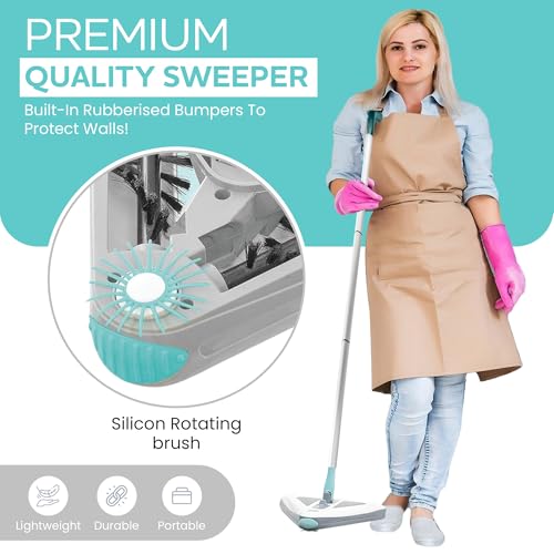 Zippi Sweeper Pro - 2025 New and Improved Lightweight Sweeper, Perfect for Short Carpet Hardwood and Tile, Triangular Design Allows for Sweeping in Corners, LED Light, 1 Hr Cleaning Time - style: Zippi Sweeper Pro