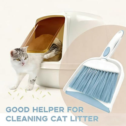 Broom Dustpan Brush Small Dust pan: Small Broom and Dustpan Set Mini Dust pan and Brush Set for Desk, Home, Camping Tent. (Light Blue) - color: Light Blue, size: 1pcs