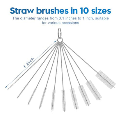 14Pcs Bottle Brush Cleaner Set, Long Handle Bottle Brushes, Sponge Brushes, 3-in-1 Water Bottle Cleaner Brushes and Straw Brushes for Water Bottles, Cups and Straws Cleaning