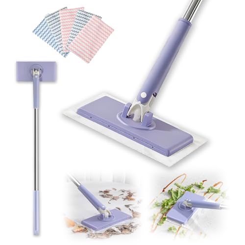 Snapy Gripl Minil Mopa Cleanc,2026 New Clipc Mopa Workss Bothl Dryy and Wetq Cleaning,Suitableba for cleaningba wardrobeba wallssa，Zero Touch Minil Mopa One-Touchh Clothh Replacementt (Purple) - color: Purple