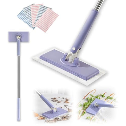 Snapy Gripl Minil Mopa Cleanc,2026 New Clipc Mopa Workss Bothl Dryy and Wetq Cleaning,Suitableba for cleaningba wardrobeba wallssa，Zero Touch Minil Mopa One-Touchh Clothh Replacementt (Purple) - color: Purple