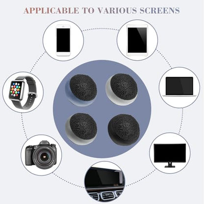 Suclain 4 Pack Screen Cleaner Balls Car Phone Screen Cleaning Cleaner Ball Microfiber Touch Cleaning Ball for Easter Computer Laptop Phone Monitor(Black, Blue, Dark Grey,Light Grey) - color: Black, Blue, Dark Grey,Light Grey