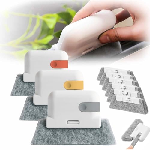 Magic Window Track Cleaner, 2024 Upgraded Window Groove Cleaning Brush, Window Cleaning Tools Set with 2 Replacement for Window lides Gaps Tile Lines Shutter Car Vents (3 PCS) - color: 3 Pcs