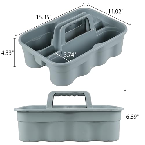 Zopnny Multiuse Caddy Organizer with Handle, Plastic Shower Caddy Basket, Divided Storage Tote Holder for Bathroom, Shower, Cleaning, Kitchen, Office, Dorm (6-Pack)