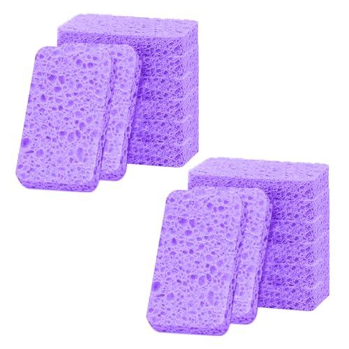 12 - Pack Non-Scratch Scrub Sponges - Sponges for Dishes and Washing Dishes, Cleaning Sponges for Kitchen Home Bathroom Cars, Funny Cut-Outs DIY for Kids (Purple - color: Purple, size: 12 - Pack