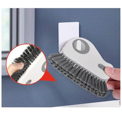 2 in 1 Groove Cleaning Brush Window Track Cleaning Tools, 2024 New Multifunctional Hard Bristle Crevice Cleaning Brush with Hidden Scraper, for Sliding Door Track Window Sill Deck Crevice (B-Grey) - color: B-grey