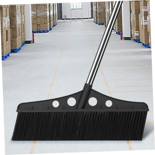 Wide Outdoor Broom Heavy Duty Stainless Steel Lawn Sweeper with Handle for Efficient Cleaning of Patios Decks Gardens and