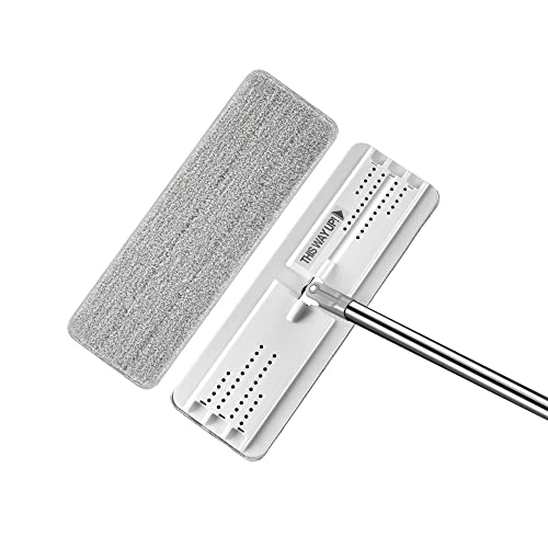 JOYMOOP 13" Microfiber Flat Mop Head Replacement Pad for Floor Mop, White, 1 Pack - color: White