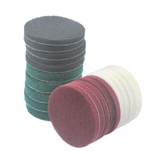 4 Inch Mixed Grit Drill Brush Scrubber Scouring Pads, 20 Pcs Hook & Loop Power Scrubber Scour for Rotary Tools, Random Orbital Sander (180#/400#/800#/1200#) - style: Multicolor - Mixed Grit