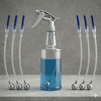 6 PCS Universal Fit 360° Spray Bottle Adapter, 14" Trimmable Flexible Tube with Metal Weighted Ball, Heavy Duty Tilted Spray Bottle Adapter for 8oz-32oz Triggers, Kitchen & Garden Care (6PCS) - color: 6pcs