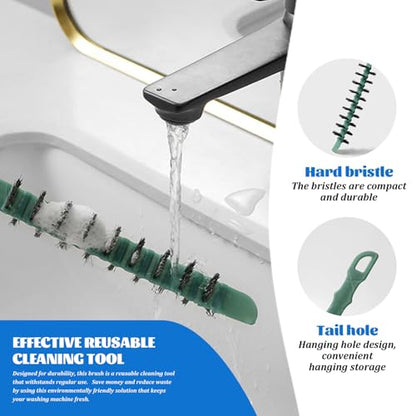 3Pcs Washing Machine Cleaning Brush Flexible Nylon Bristles Laundry Brush 0.8x23.6in Effective Reusable Cleaning Tool for Washing Machine Drums Tools
