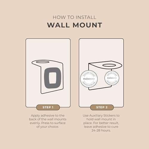 MAISONOVO Adhesive Soap Holder | Shampoo Bottle Holder Set of 2 - Gold | Soap Bottle Holder | Wall Mounted Soap Holder | Soap Dispenser Holder - color: Soap Dispenser Mount Set of 2 | Gold