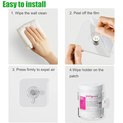 Wipes Holder for Heavy Duty Cleaning Wipes, Clear Acrylic Wall Mount Cleaning Wipes Dispenser Wall Bracket Wipes Rack for Hospital, Kitchen, Office, Garage (5.04" L x 5.31" W x 5.51" H) - size: 5.04"L x 5.31"W x 5.51"H
