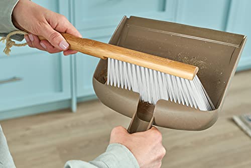 Harper Live.Love.Clean. Snap-Together Bamboo Counter Brush & Resin Dust Pan Set for Cleaning Dust, Pet Hair & Fine Dry Dirt - style: Bamboo Counter Brush & Dust Pan