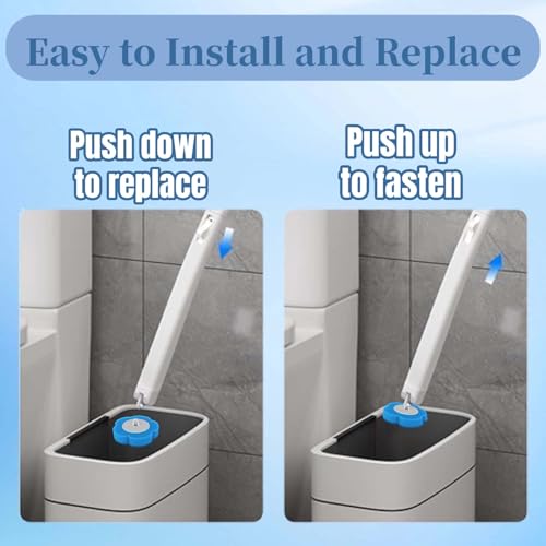 Disposable Toilet Brush,Toilet Bowl Brush with Holder,36 Refills Toilet Bowl Cleaner,Toilet Cleaning Supplies,Wall Mounted Toilet Wand Brush Kit for Cleaning and Bathroom Maintenance - color: White