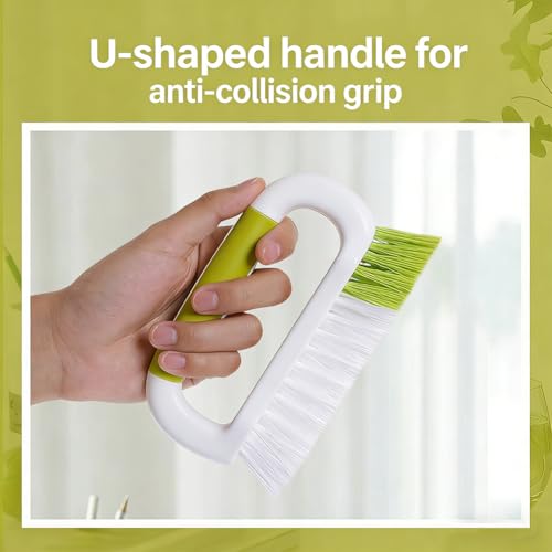 Scrub Brush 2 Pack Heavy Duty Stiff Bristle Multi-Purpose Cleaning Brush with U-Shaped Handle Durable Plastic Small Brush for Shoes Floor Kitchen Sink Bathroom Scrubber (New Blue+New Green) - color: New Blue+new Green