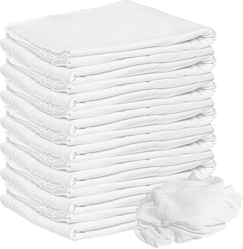 Nabob Wipers New Lint Free Cloth (150 Pack) - 100% Cotton Cleaning Rags Exact Cut - Premium White Rags for Cleaning House - White Rags for Dusting, Staining, Polishing, Painting 18"x18" - size: 18x18 Inch (150 Pack)