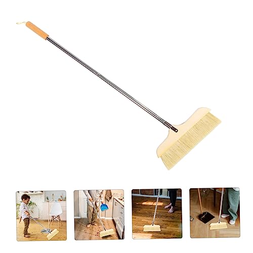 Wood Broom Long Handle Bristle Broom Soft Bristles Tile Surface Heavy Duty Cleaning Brush