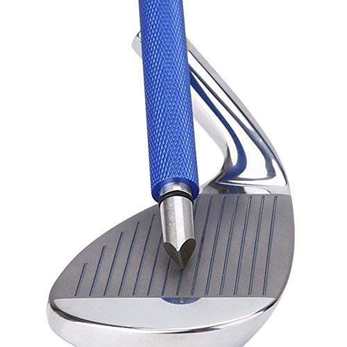 Bulex Golf Club Groove Sharpener, Re-Grooving Tool and Cleaner for Wedges & Irons - Generate Optimal Backspin - Suitable for U & V-Grooves - color: Blue