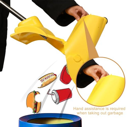 Long Handle Heavy Duty Broom and Dustpan Set, Outdoor and Commercial Upright Dustpan and Brush for Restaurant Garage Garden Yard Office, Yellow - color: Yellow