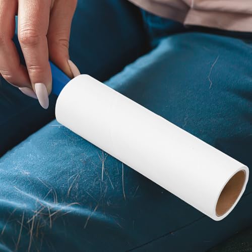 VALICLUD 38mm Inner Diameter Lint Roller Refills 10 Rolls White Sticky Adhesive Sheets for Pet Hair Remover Clothes Bedding Car Seat Cleaning
