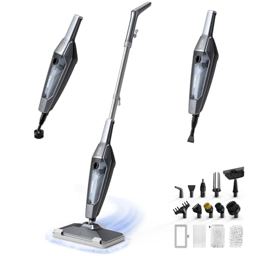 SENMO Steam Mop, 14-in-1 Detachable Steam Cleaner for Home and Floor, 1300W 228°F Deep Cleaning MultiPurpose Floor Steamer with 14 Attachments for Hardwood Floors, Tile, Grout, Furniture, Carpet, Wall - color: Black