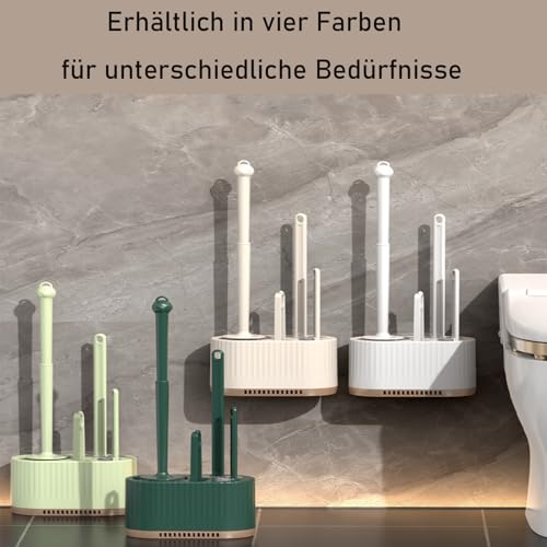 Basaza Toilet Brush and Holder Set Toilet Bowl Cleaning Brush and Holder for Bathroom 4 in 1 White Toilet Bowl Cleaner Brushes & Holders Floor Standing or Wall Mounted - color: White 4 in 1 Toilet Brush Set