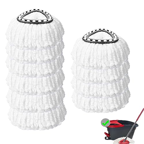 10 Pack Mop Head Replacement for O-Ceda EasyWrin Spin Mop, Ailengy 100% Microfiber Mop Refills Spin Mop Replace Heads for ocedar Mop Easy House Cleaning and Floor Mopping - size: 10 Pack
