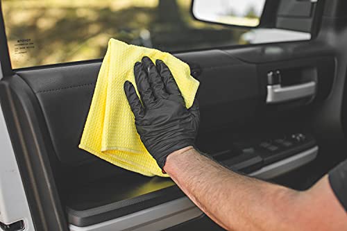 The Rag Company - Standard Waffle Weave Microfiber Towels (3-Pack) Detailing, Window, Glass and Drying, Wax & Polish, Lint-Free, Streak-Free, 370gsm, 16in x 16in, Yellow - color: Yellow, size: 16in. x 16in.