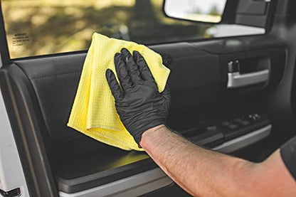 The Rag Company - Standard Waffle Weave Microfiber Towels (3-Pack) Detailing, Window, Glass and Drying, Wax & Polish, Lint-Free, Streak-Free, 370gsm, 16in x 16in, Yellow - color: Yellow, size: 16in. x 16in.