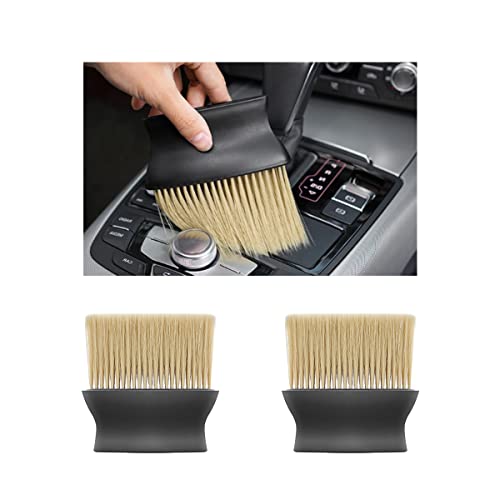 Ziciner Car Interior Detailing Brush, Ultra-Soft Auto Hair Bristles Removal Dust Collectors, Universal Vehicle Interior Cleaning Dashboard, Air Conditioner Vent etc Tool Accessory (2PCS, Yellow) - color: Yellow, 2pcs